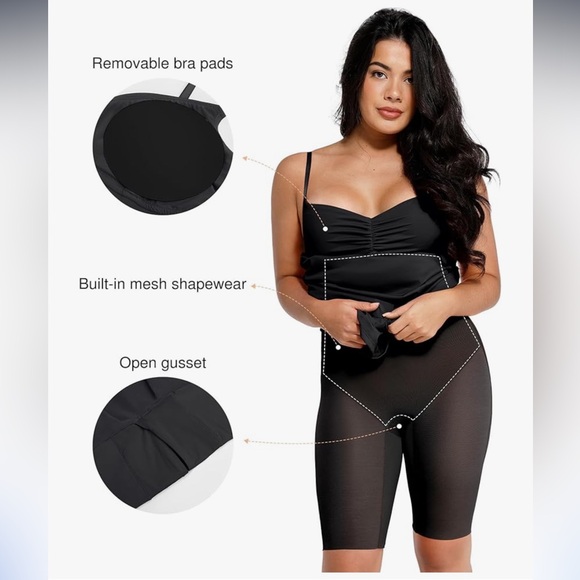 Elegant Black Chemise with Shapewear - Picture 3 of 7